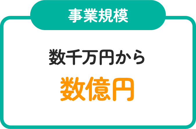 事業規模 数千万円から数億円